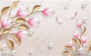 Tranh lụa hoa tulip hồng 6D
