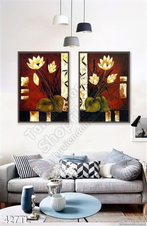 Tranh lụa 3D hoa tulip in gạch đẹp nghệ thuật