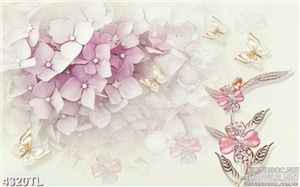 Tranh lụa cẩm tú cầu tím