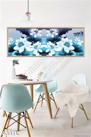 Tranh lụa 3D hoa sen nghệ thuật treo tường