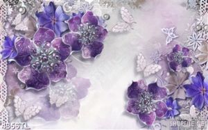 Tranh lụa hoa ngọc tím