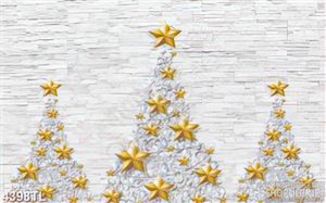 Tranh lụa decor cây thông noel