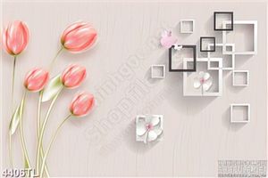 Tranh hoa tulip cam đẹp