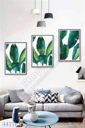 Tranh lụa các loại lá cây trang trí