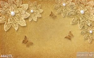 Tranh lụa nền vàng hoa ngọc