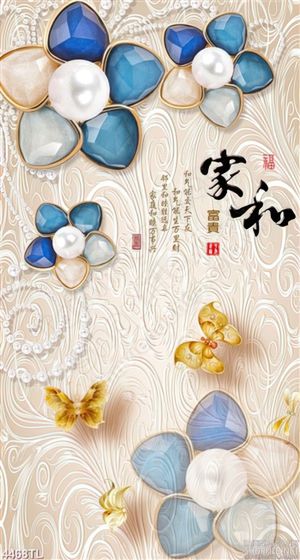 Tranh hoa 3D khảm đá ngọc trai