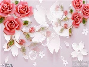 Tranh lụa nụ hoa hồng đỏ