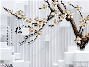 Tranh in uv cành mai vàng xuân