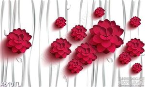 Tranh in uv hoa cúc đỏ giấy