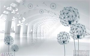 Tranh bồ công anh xanh đẹp 4D