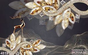 Tranh lụa xám hoa khảm ngọc