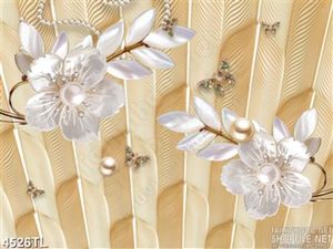 Tranh lụa hoa mai trắng khảm ngọc trai