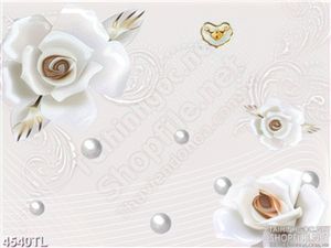 Tranh lụa hoa hồng trắng mới nhất