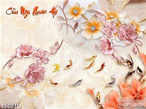 Tranh lụa cửu ngư quần tụ
