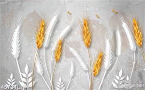 Tranh lụa cây lúa vàng lộc