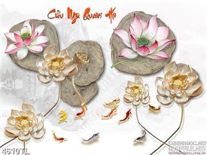 Tranh hoa sen ngọc cửu ngư