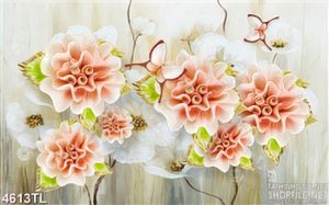 Tranh hoa thược dược cam