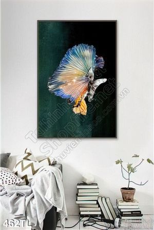Tranh lụa 3D bươm bướm nghệ thuật