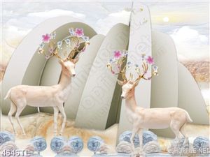 Tranh hình khối 3D tuần lộc
