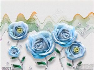 Tranh lụa hoa hồng xanh mới nhất