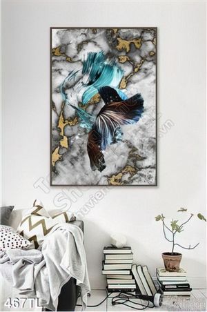 Tranh lụa 3D cá nghệ thuật treo tường đẹp