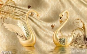 Tranh thiên nga mới nhất lụa vàng