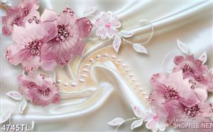 Tranh lụa hoa hồng ngọc trai