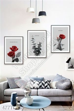Tranh lụa 3D hoa hồng treo tường đẹp