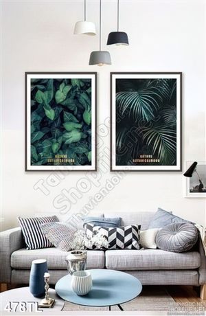 Tranh lụa 3D các loại lá cây trang trí đẹp