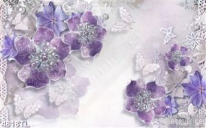 Tranh hoa trang trí khảm đá tím