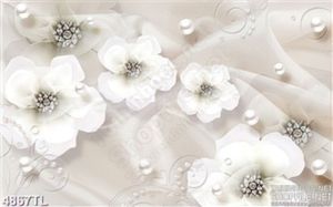 Tranh lụa 3D hoa trắng đẹp