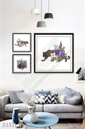 Tranh lụa 3D hổ nghệ thuật trang trí phòng