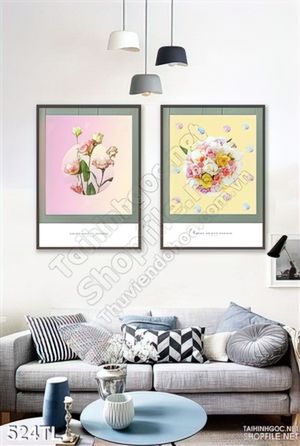 Tranh lụa 3D hoa hồng trang trí phòng khách