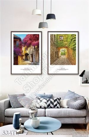 Tranh lụa 3D góc phố cổ độc đáo