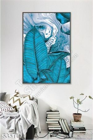Tranh lụa 3D lá nghệ thuật đẹp