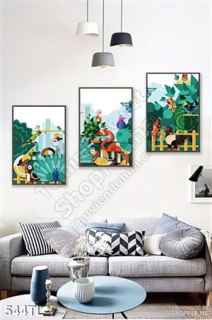 Tranh lụa 3D nghệ thuật các con vật đẹp