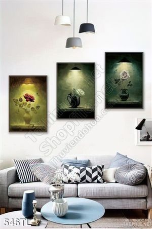 Tranh lụa 3D sơn dầu hoa hồng đẹp