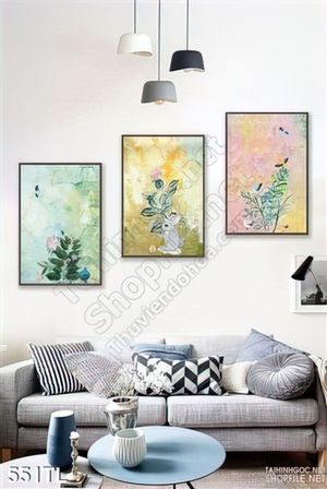 Tranh lụa 3D màu nước treo tường đẹp