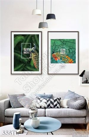 Tranh lụa 3D lá trang trí treo tường đẹp
