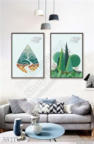 Tranh lụa 3D cây lá nghệ thuật đẹp