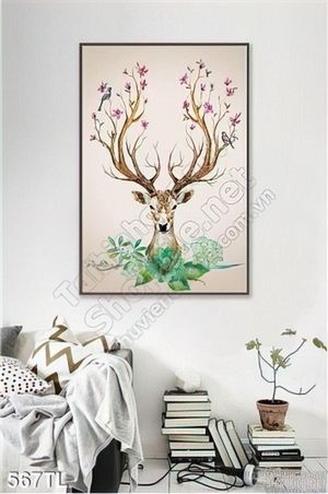 Tranh lụa hươu nai mới nhất