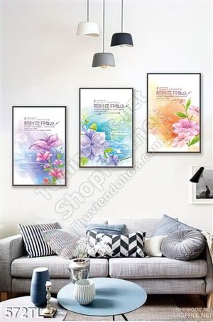 Tranh lụa 3D mùa nước trang trí đẹp