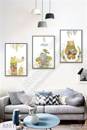 Tranh lụa 3D in tranh treo tường phòng khách