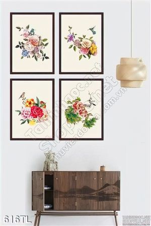 Tranh lụa 3D hoa mẫu đơn