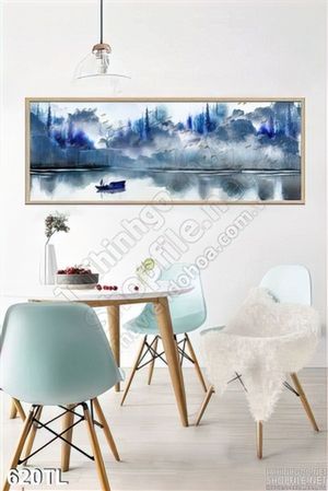Tranh lụa 3D sơn dầu trang trí phòng khách