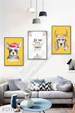 Tranh lụa 3D con vật treo tường đẹp
