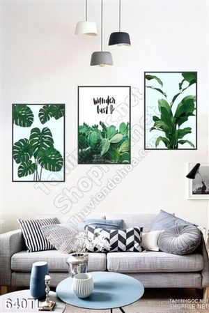 Tranh lụa 3D lá cây đẹp