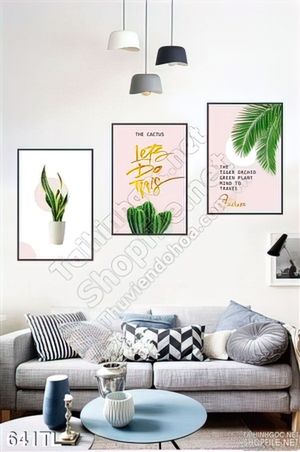 Tranh lụa 3D xương rồng treo tường đẹp