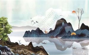 Tranh lụa 3D núi đẹp trang trí
