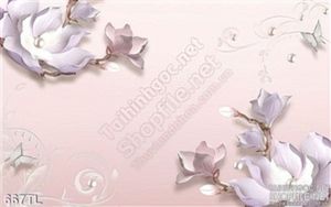 Tranh lụa 3D hoa đẹp trang trí tường